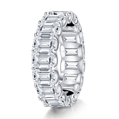 Sterling Silver Ring with High Carbon Diamond Simulant - Modernrush.us