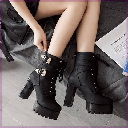 New British Style High Heeled Martin Boots (Sizes 40-43) - Modernrush.us