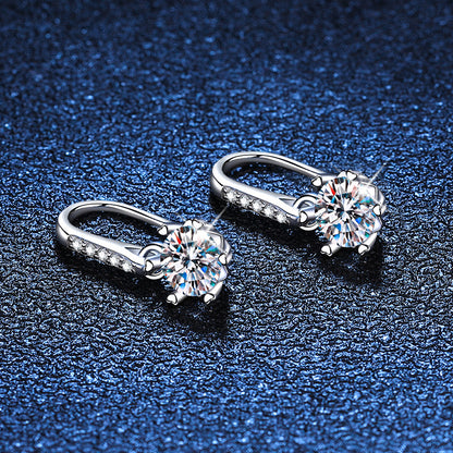 S925 Silver Earrings with 0.5 Carat Moissanite - Modernrush.us