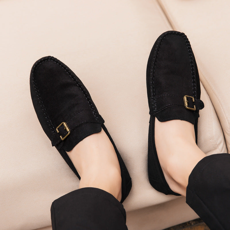 Men's Suede Slip-On Loafers - Casual Driving Shoes