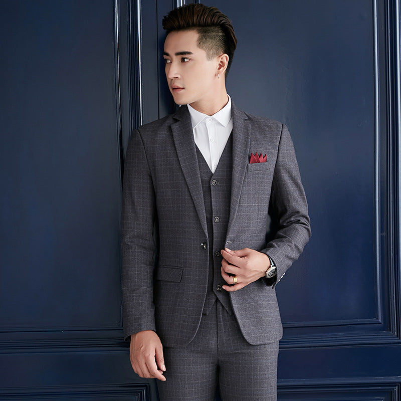 Men's Slim Fit British Style Suit Set for Weddings