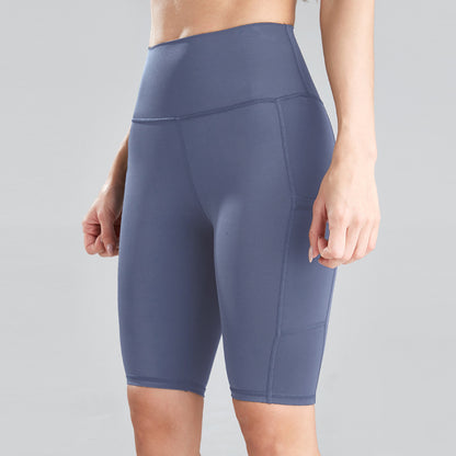 High Waist Peach Butt Yoga Shorts with Pockets - Modernrush.us