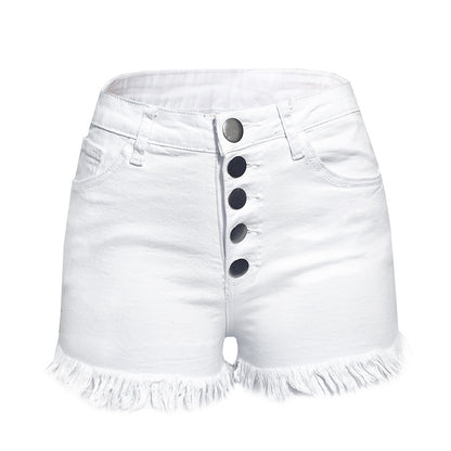 High Waist Slim Stretch Denim Shorts - Modernrush.us