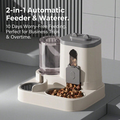 4 Colors Gravity Pet Feeder Water Dispenser Cute Cat Shaped Automatic Food Water Bowl Large Capacity Detachable Stable Anti Slip Base Feeding Supplies For Cats Puppies Small Animals Home Indoor Use - Modernrush.us