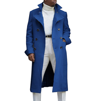 Men's Double Breasted Lapel Trench Coat for Autumn/Winter - Modernrush.us
