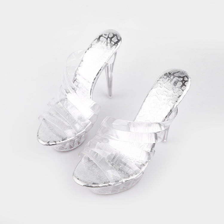 Transparent High Heels Peep Toe Summer Sandals for Women