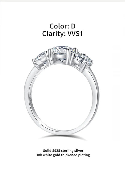 S925 Moissanite Sterling Silver Ring - Modernrush.us