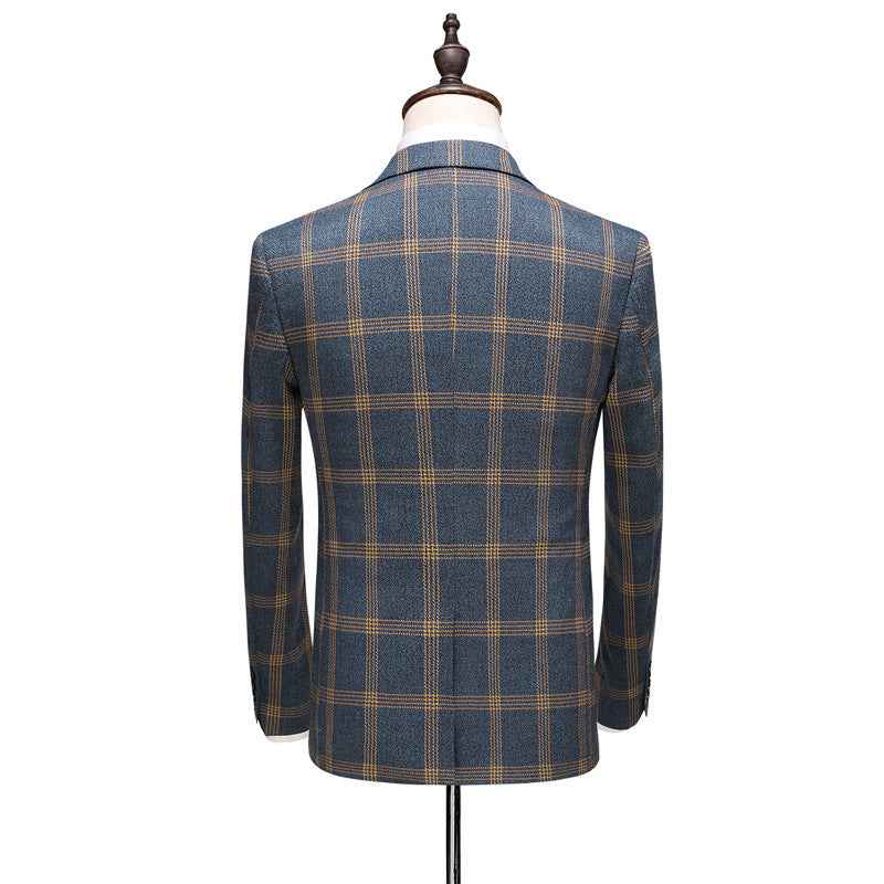 Men's Casual Plus Size Slim Fit 3-Piece Suit Set