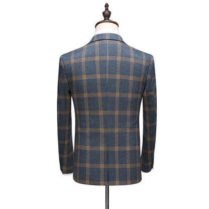 Men's Casual Plus Size Slim Fit 3-Piece Suit Set