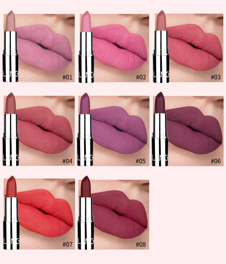 Matte Waterproof Velvet Lipstick - 8 Colors Available