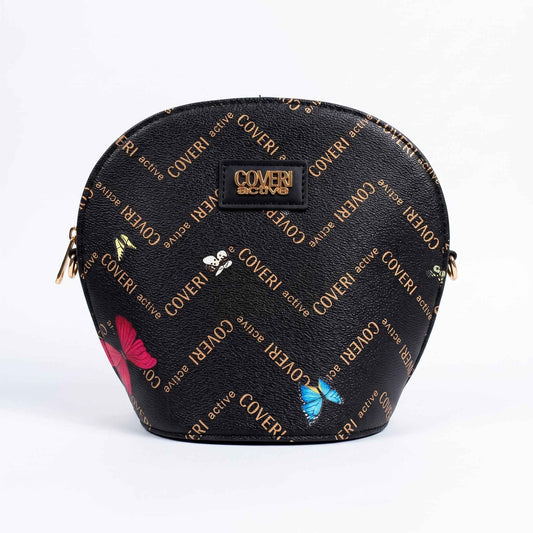 Coveri Active Borsa a Tracolla Tonda, Monogram con Farfalle