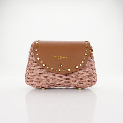 Borsa a Tracolla in Rafia con Patta