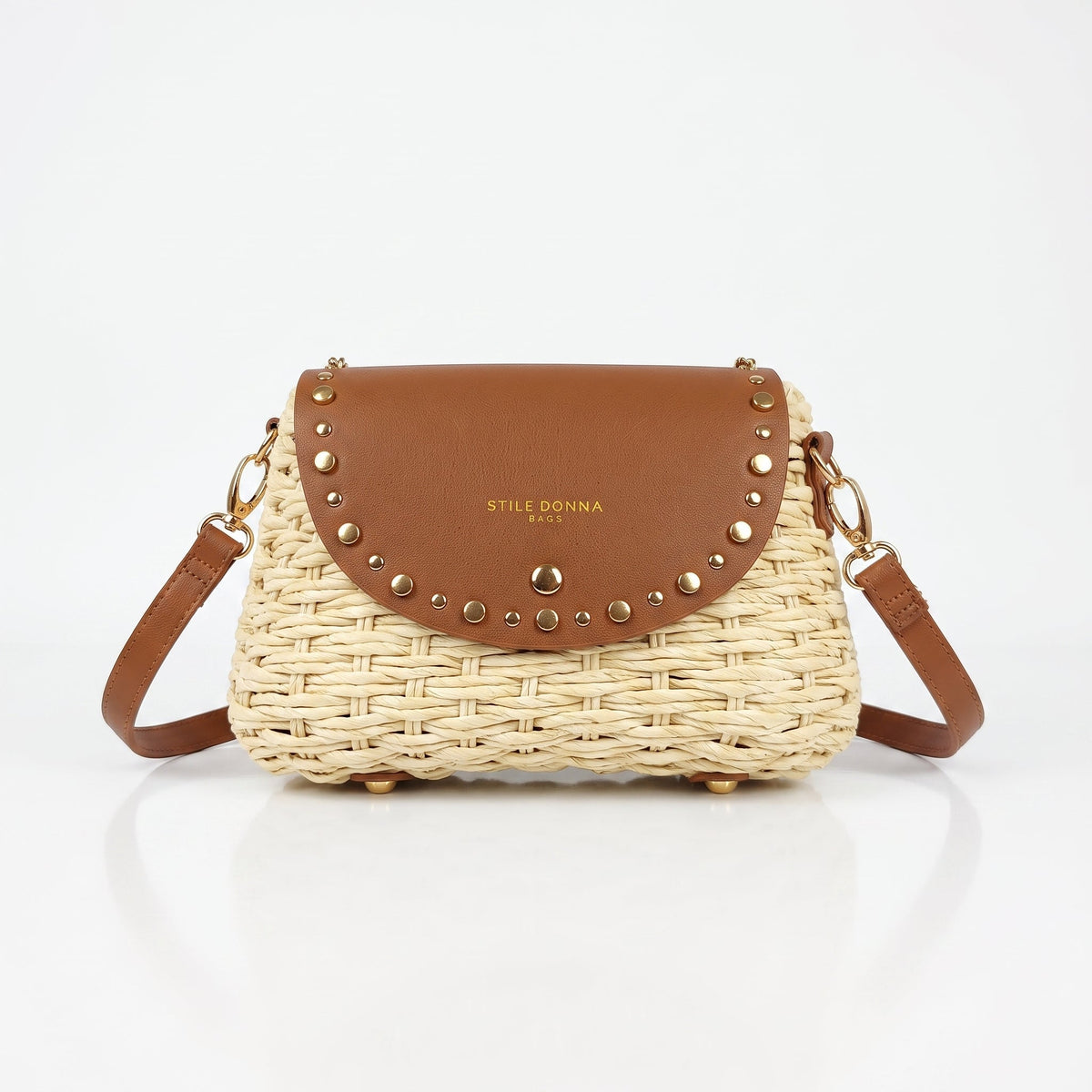 Borsa a Tracolla in Rafia con Patta