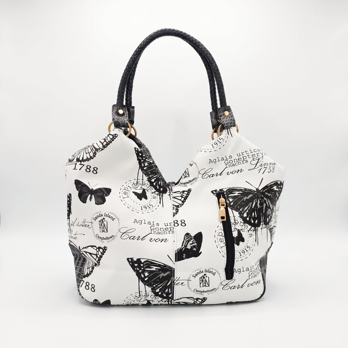 Adelina Borsa a Mano in Canvas Farfalle