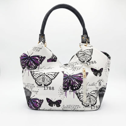Adelina Borsa a Mano in Canvas Farfalle