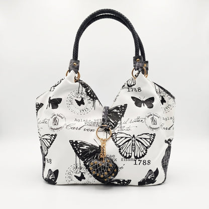 Adelina Borsa a Mano in Canvas Farfalle