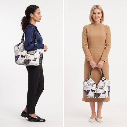 Adelina Borsa a Mano in Canvas Farfalle