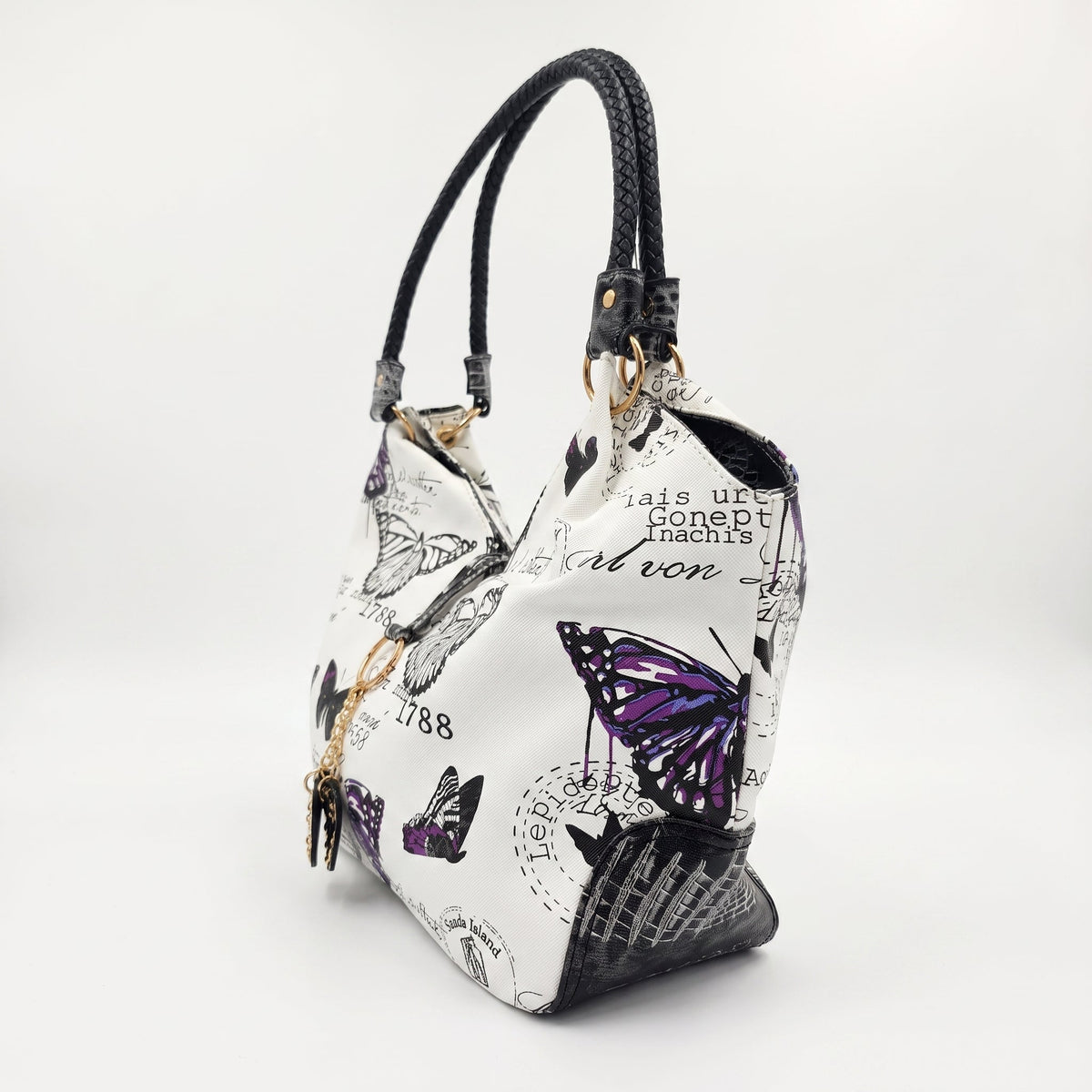 Adelina Borsa a Mano in Canvas Farfalle