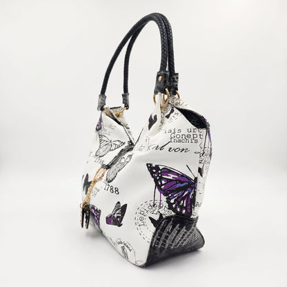 Adelina Borsa a Mano in Canvas Farfalle