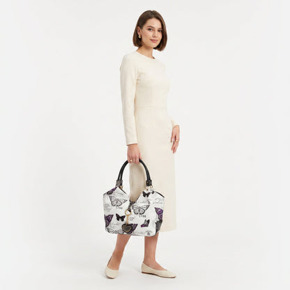 Adelina Borsa a Mano in Canvas Farfalle