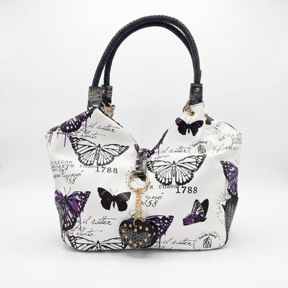 Adelina Borsa a Mano in Canvas Farfalle