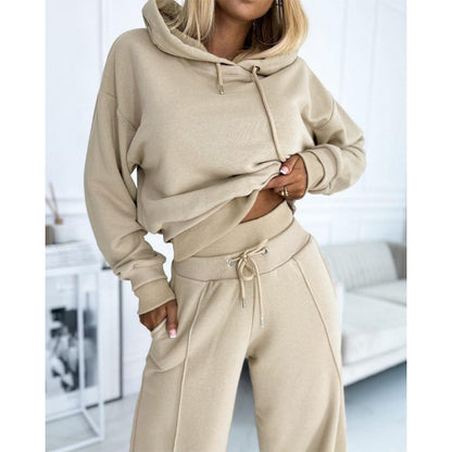 Autumn Winter Women's Hoodie Two-Piece Set