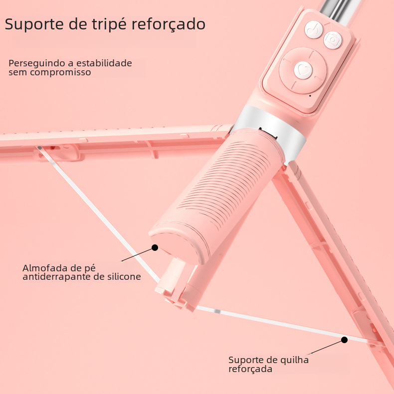 BT12 Bluetooth Selfie Stick Tripod with Light