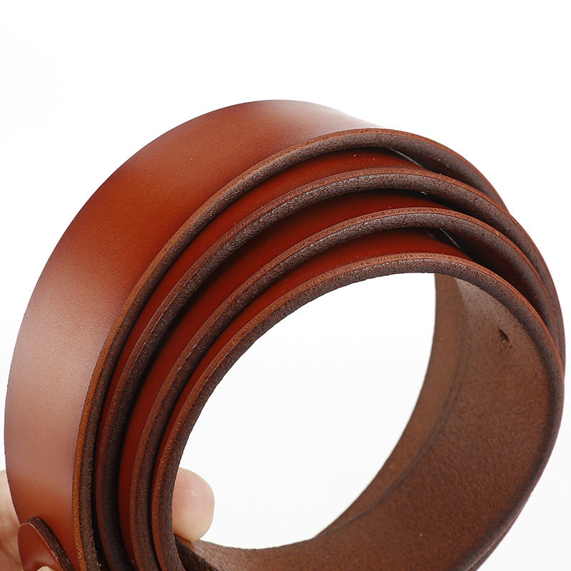 Women's Wide Leather Belt with Round Buckle for Jeans