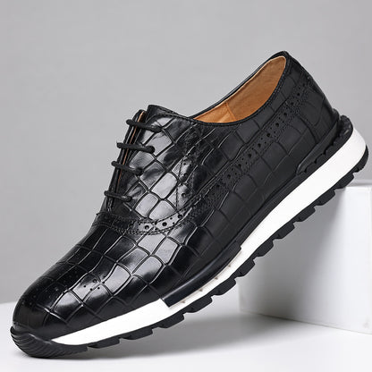 Men's British Lace-Up Casual Calf Leather Shoes - Modernrush.us