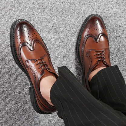 2024 Spring Men's Brogue Leather Dress Shoes - Modernrush.us