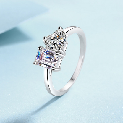 S925 Sterling Silver Moissanite Love Ring - Modernrush.us