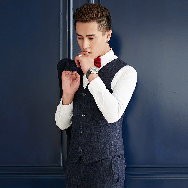 Men's Slim Fit British Style Suit Set for Weddings