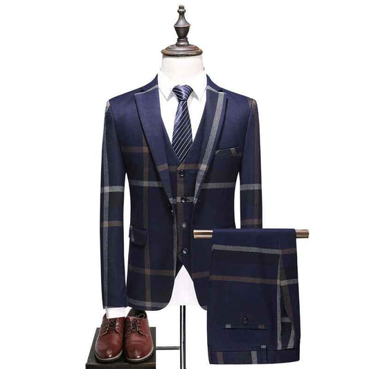 Men's Casual Slim Fit 3-Piece Suit Set
