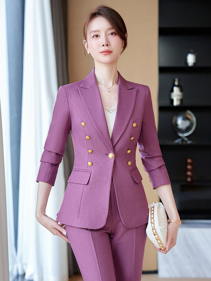 Women's Slim Fit Double-Breasted Blazer