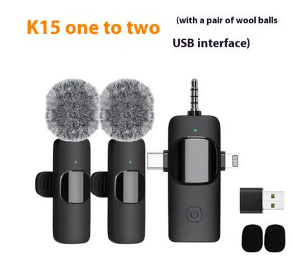 Wireless Collar Clip Microphone Three-in-one Three Connector Mini Microphone 35 Hole - Modernrush.us