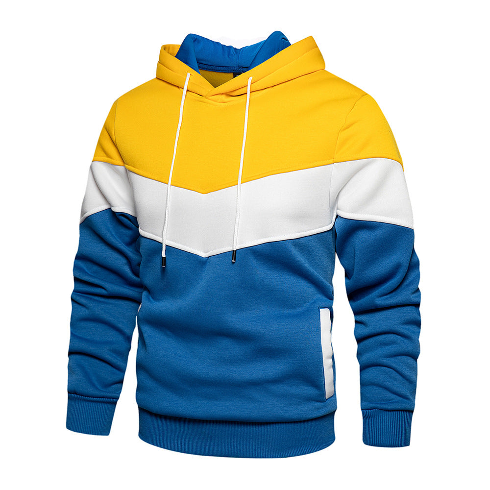 Men's Color Block Camouflage Hoodie - Loose Fit Sweater