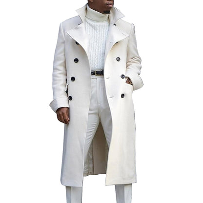 Men's Double Breasted Lapel Trench Coat for Autumn/Winter - Modernrush.us