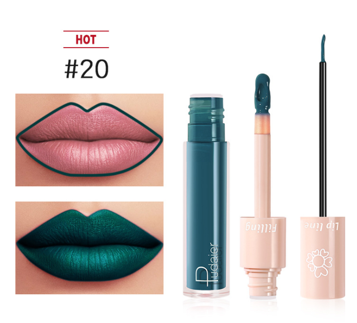 Pudaier Dual Lipstick and Lip Gloss Liquid Set