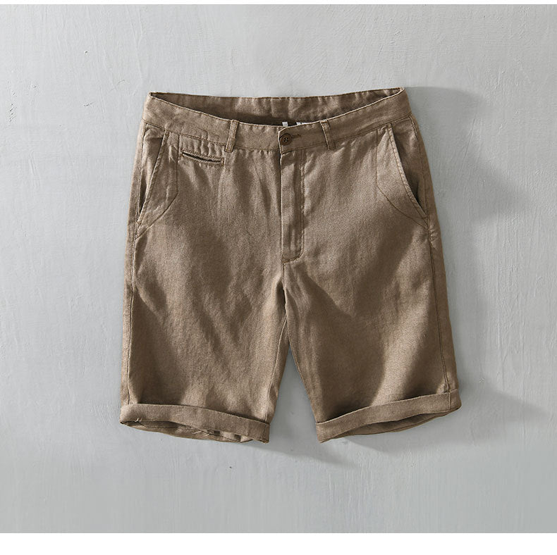 Men's Loose Casual Linen Beach Shorts (Five-Point)