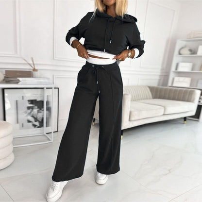 Autumn Winter Women's Hoodie Two-Piece Set