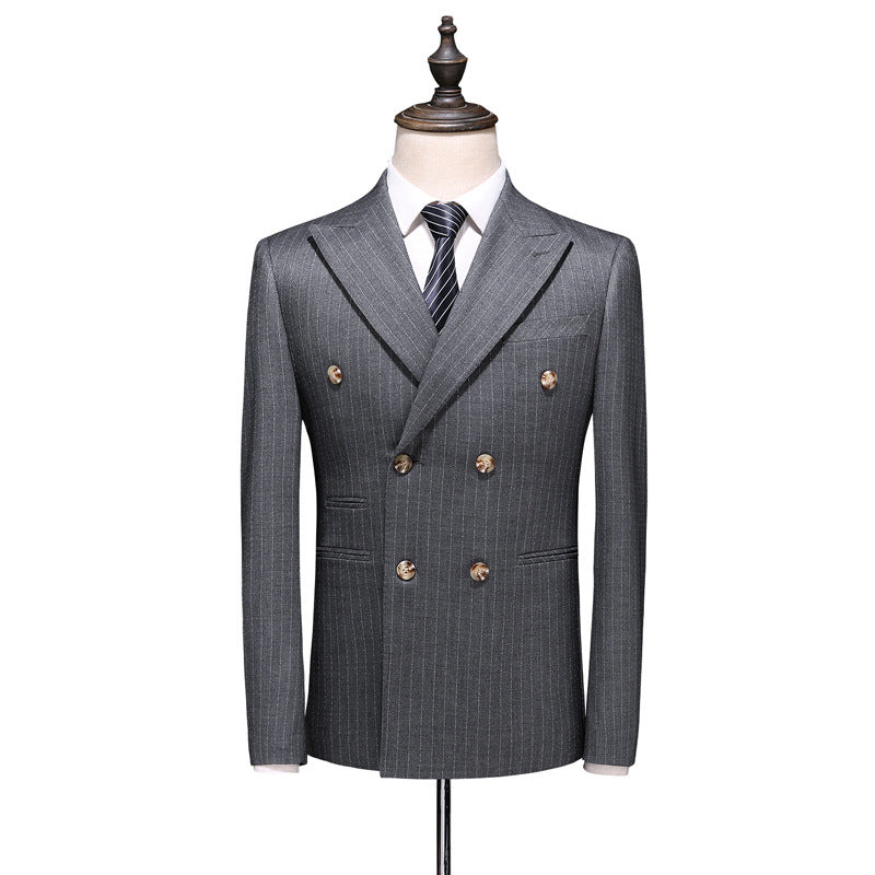 Men's S-5XL Double-Breasted Suit Set (3 Pieces)