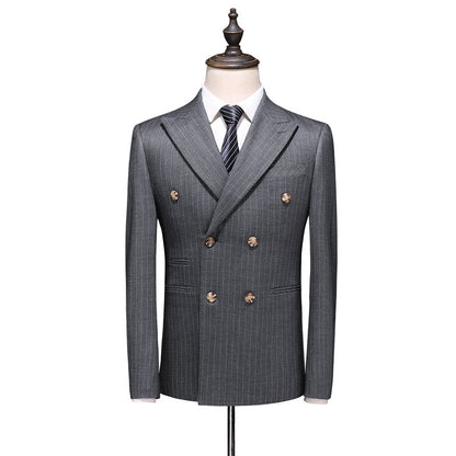 Men's S-5XL Double-Breasted Suit Set (3 Pieces)