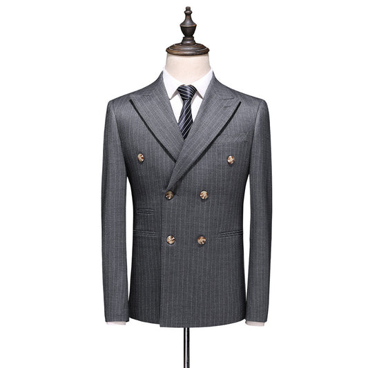 Men's S-5XL Double-Breasted Suit Set (3 Pieces)