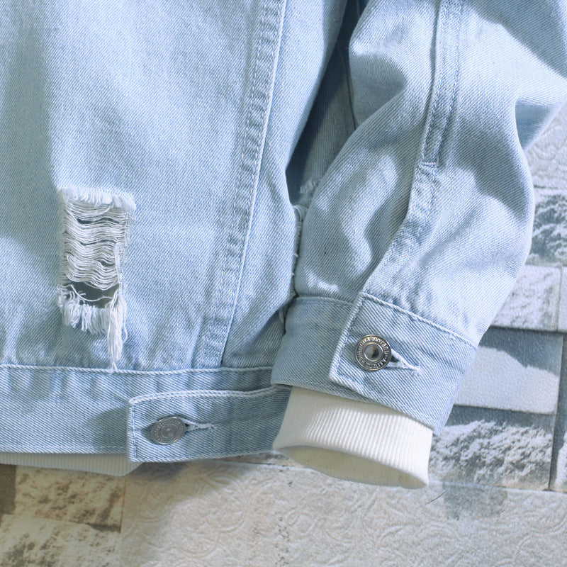 Men's Loose Denim Jacket - Korean Style Casual Wear