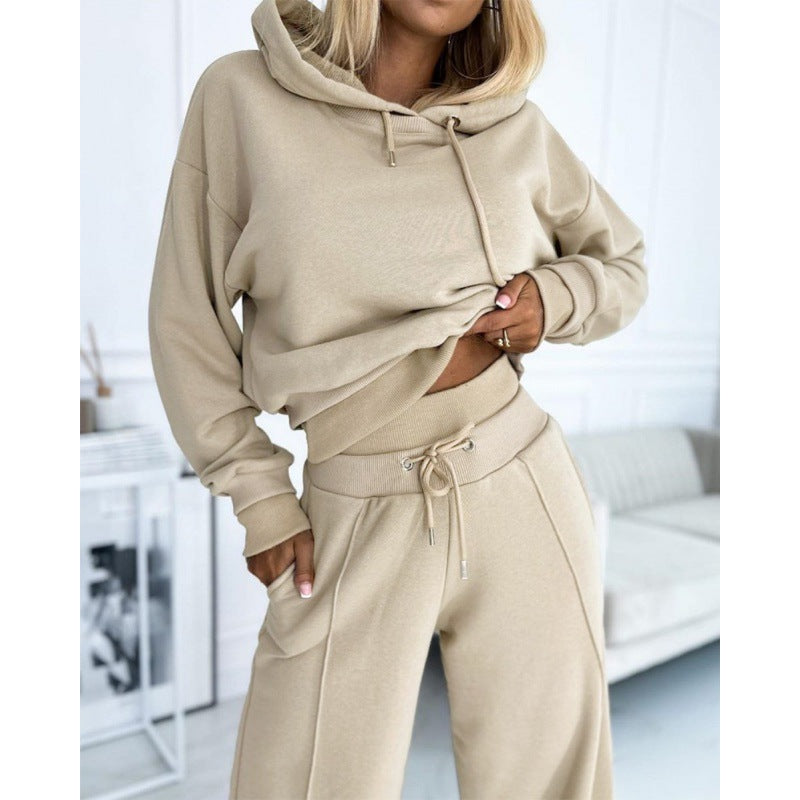 Autumn Winter Women's Hoodie Two-Piece Set