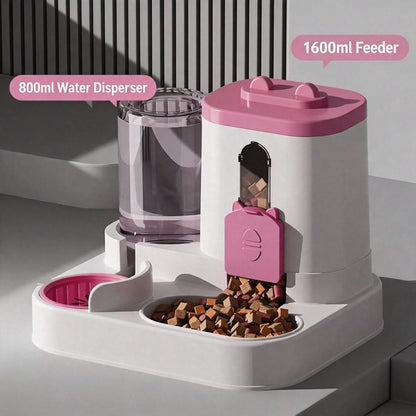4 Colors Gravity Pet Feeder Water Dispenser Cute Cat Shaped Automatic Food Water Bowl Large Capacity Detachable Stable Anti Slip Base Feeding Supplies For Cats Puppies Small Animals Home Indoor Use - Modernrush.us