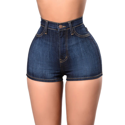 Women's Blue Slim Fit Denim Shorts for Beach & Events - Modernrush.us