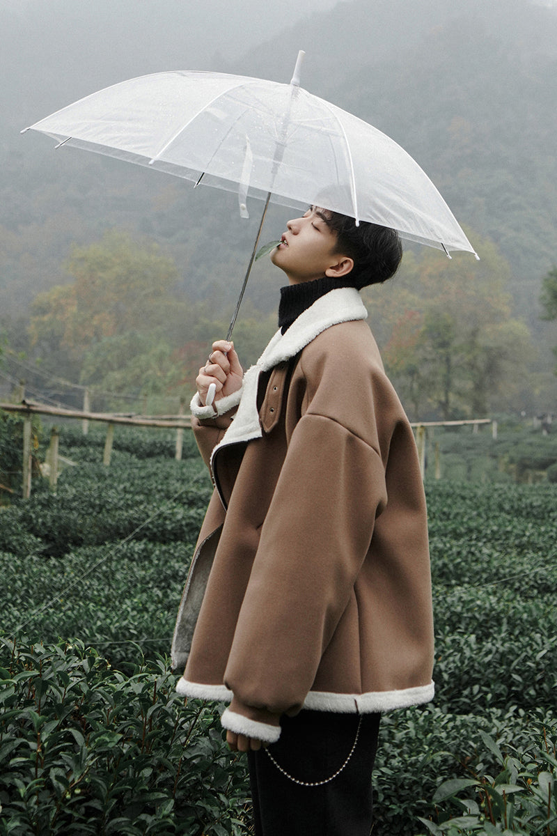 Men's Thick Wool Blend Jacket - Korean Style