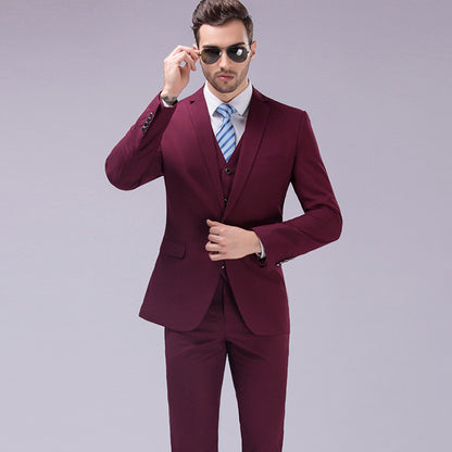 Men's Slim Fit Solid Color Suit Set for Weddings - Modernrush.us