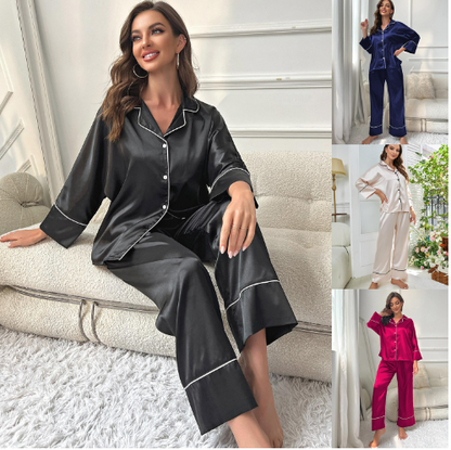 Plus Size Satin Pajama Set - Modernrush.us